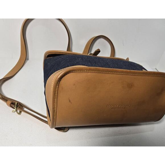 Vintage Dooney & Bourke Denim Leather Cabriolet Backpack USA - Picture 7 of 15